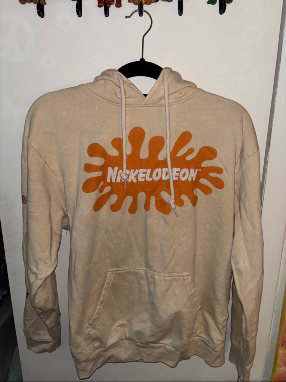 Nickelodeon Beige Hoodie with Orange Splash Logo